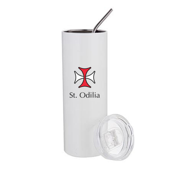 20oz Stainless Steel Tumbler W/Straw & Lid - Sublimated Logo Thumbnail