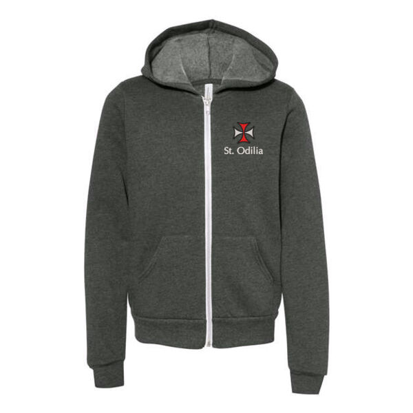 BELLA + CANVAS - Youth Sponge Fleece Full-Zip Hoodie - Embroidered Logo Thumbnail
