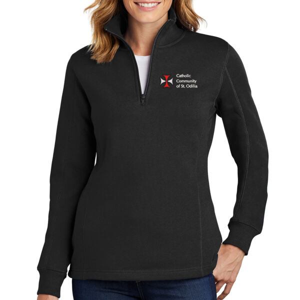 Sport-Tek Women's 1/4 Zip Sweatshirt - Embroidered Logo Thumbnail